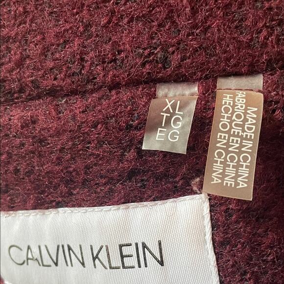 Calvin Klein Women's Burgundy Wool Blend Coat XL/TG - Picture 6 of 6